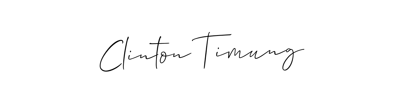 Design your own signature with our free online signature maker. With this signature software, you can create a handwritten (Allison_Script) signature for name Clinton Timung. Clinton Timung signature style 2 images and pictures png