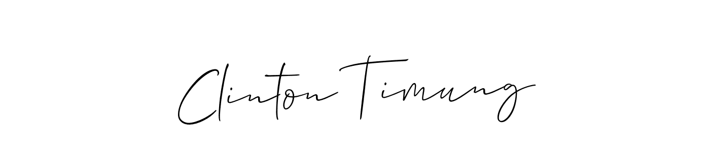 Make a beautiful signature design for name Clinton Timung. With this signature (Allison_Script) style, you can create a handwritten signature for free. Clinton Timung signature style 2 images and pictures png