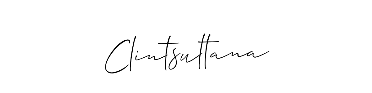 How to make Clintsultana name signature. Use Allison_Script style for creating short signs online. This is the latest handwritten sign. Clintsultana signature style 2 images and pictures png