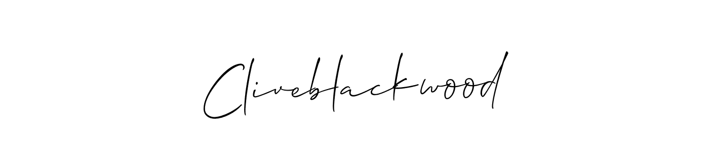 Use a signature maker to create a handwritten signature online. With this signature software, you can design (Allison_Script) your own signature for name Cliveblackwood. Cliveblackwood signature style 2 images and pictures png