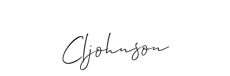 Use a signature maker to create a handwritten signature online. With this signature software, you can design (Allison_Script) your own signature for name Cljohnson. Cljohnson signature style 2 images and pictures png