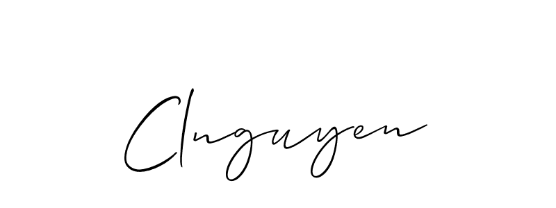 Create a beautiful signature design for name Clnguyen. With this signature (Allison_Script) fonts, you can make a handwritten signature for free. Clnguyen signature style 2 images and pictures png