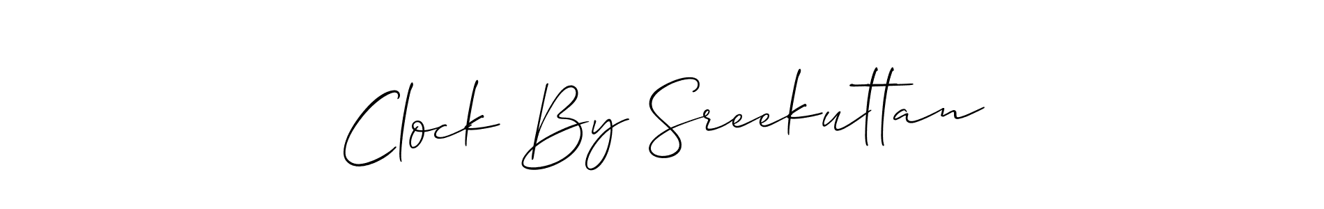 How to make Clock By Sreekuttan name signature. Use Allison_Script style for creating short signs online. This is the latest handwritten sign. Clock By Sreekuttan signature style 2 images and pictures png