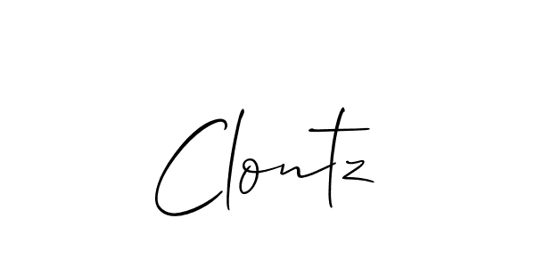 How to make Clontz signature? Allison_Script is a professional autograph style. Create handwritten signature for Clontz name. Clontz signature style 2 images and pictures png