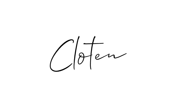 Create a beautiful signature design for name Cloten. With this signature (Allison_Script) fonts, you can make a handwritten signature for free. Cloten signature style 2 images and pictures png