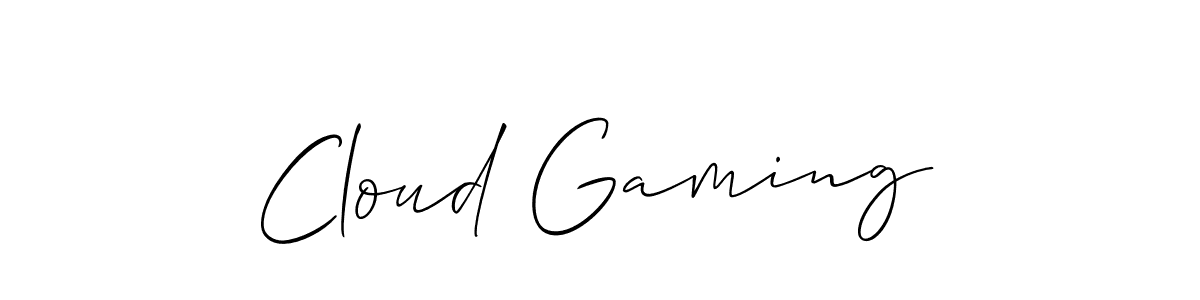 Create a beautiful signature design for name Cloud Gaming. With this signature (Allison_Script) fonts, you can make a handwritten signature for free. Cloud Gaming signature style 2 images and pictures png