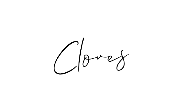 The best way (Allison_Script) to make a short signature is to pick only two or three words in your name. The name Cloves include a total of six letters. For converting this name. Cloves signature style 2 images and pictures png