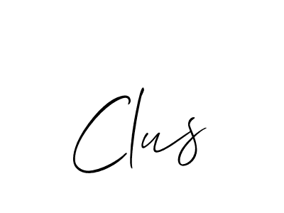 Make a beautiful signature design for name Clus. With this signature (Allison_Script) style, you can create a handwritten signature for free. Clus signature style 2 images and pictures png