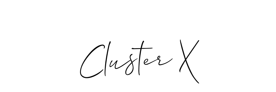 if you are searching for the best signature style for your name Cluster X. so please give up your signature search. here we have designed multiple signature styles  using Allison_Script. Cluster X signature style 2 images and pictures png