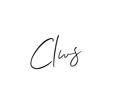 It looks lik you need a new signature style for name Clws. Design unique handwritten (Allison_Script) signature with our free signature maker in just a few clicks. Clws signature style 2 images and pictures png