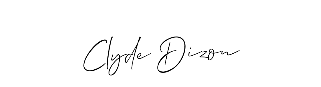 How to make Clyde Dizon signature? Allison_Script is a professional autograph style. Create handwritten signature for Clyde Dizon name. Clyde Dizon signature style 2 images and pictures png