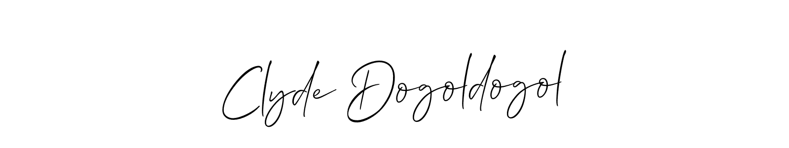 How to make Clyde Dogoldogol name signature. Use Allison_Script style for creating short signs online. This is the latest handwritten sign. Clyde Dogoldogol signature style 2 images and pictures png