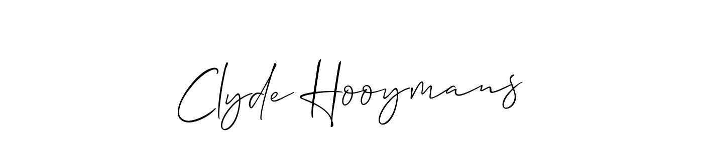 Make a beautiful signature design for name Clyde Hooymans. With this signature (Allison_Script) style, you can create a handwritten signature for free. Clyde Hooymans signature style 2 images and pictures png