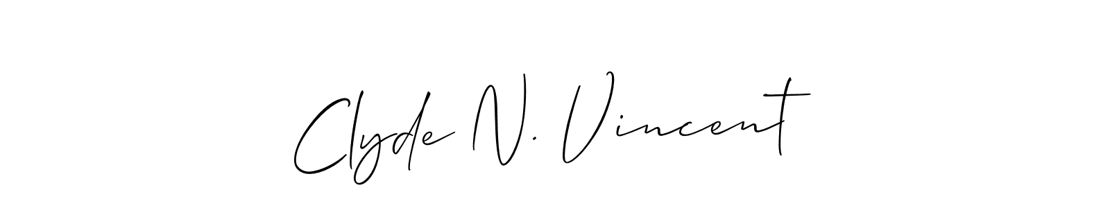 Make a short Clyde N. Vincent signature style. Manage your documents anywhere anytime using Allison_Script. Create and add eSignatures, submit forms, share and send files easily. Clyde N. Vincent signature style 2 images and pictures png