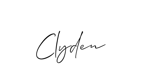 It looks lik you need a new signature style for name Clyden. Design unique handwritten (Allison_Script) signature with our free signature maker in just a few clicks. Clyden signature style 2 images and pictures png