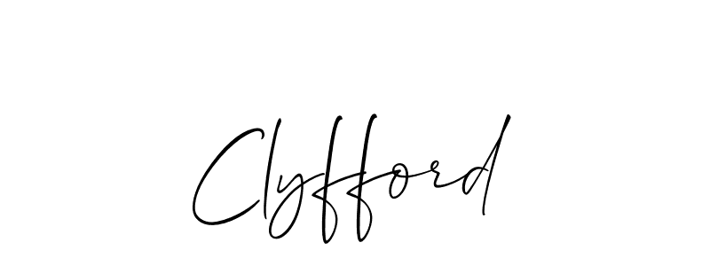 Design your own signature with our free online signature maker. With this signature software, you can create a handwritten (Allison_Script) signature for name Clyfford. Clyfford signature style 2 images and pictures png