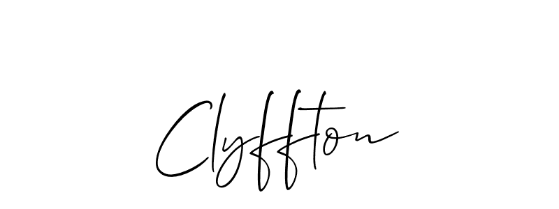You should practise on your own different ways (Allison_Script) to write your name (Clyffton) in signature. don't let someone else do it for you. Clyffton signature style 2 images and pictures png