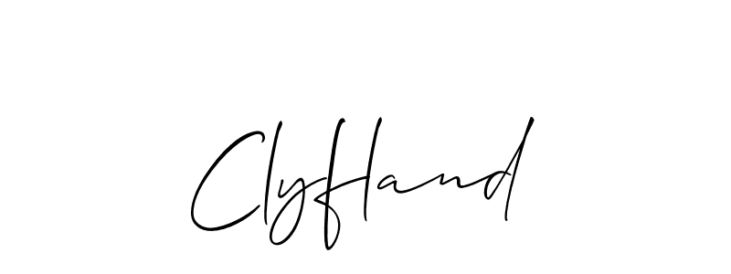 Design your own signature with our free online signature maker. With this signature software, you can create a handwritten (Allison_Script) signature for name Clyfland. Clyfland signature style 2 images and pictures png