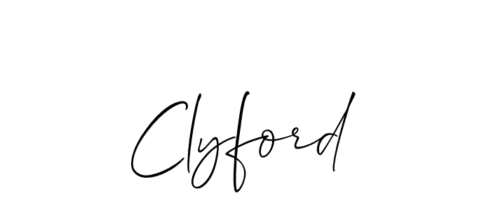 How to make Clyford signature? Allison_Script is a professional autograph style. Create handwritten signature for Clyford name. Clyford signature style 2 images and pictures png