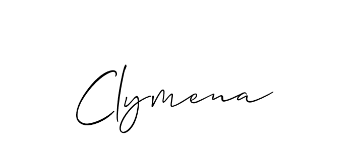 Use a signature maker to create a handwritten signature online. With this signature software, you can design (Allison_Script) your own signature for name Clymena. Clymena signature style 2 images and pictures png