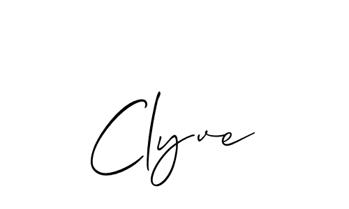 The best way (Allison_Script) to make a short signature is to pick only two or three words in your name. The name Clyve include a total of six letters. For converting this name. Clyve signature style 2 images and pictures png