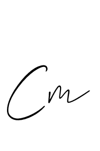 Make a beautiful signature design for name Cm. With this signature (Allison_Script) style, you can create a handwritten signature for free. Cm signature style 2 images and pictures png