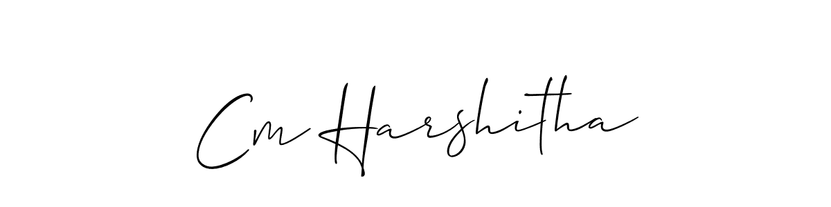 How to make Cm Harshitha signature? Allison_Script is a professional autograph style. Create handwritten signature for Cm Harshitha name. Cm Harshitha signature style 2 images and pictures png