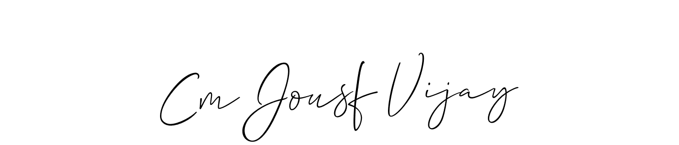 This is the best signature style for the Cm Jousf Vijay name. Also you like these signature font (Allison_Script). Mix name signature. Cm Jousf Vijay signature style 2 images and pictures png