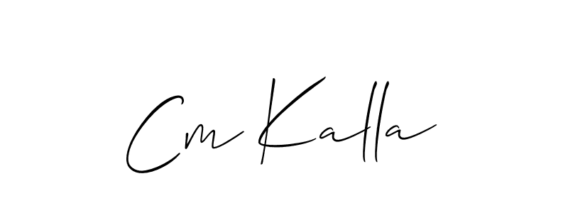 Make a beautiful signature design for name Cm Kalla. With this signature (Allison_Script) style, you can create a handwritten signature for free. Cm Kalla signature style 2 images and pictures png