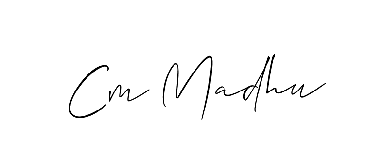Best and Professional Signature Style for Cm Madhu. Allison_Script Best Signature Style Collection. Cm Madhu signature style 2 images and pictures png