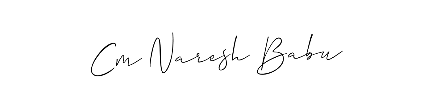 How to make Cm Naresh Babu signature? Allison_Script is a professional autograph style. Create handwritten signature for Cm Naresh Babu name. Cm Naresh Babu signature style 2 images and pictures png