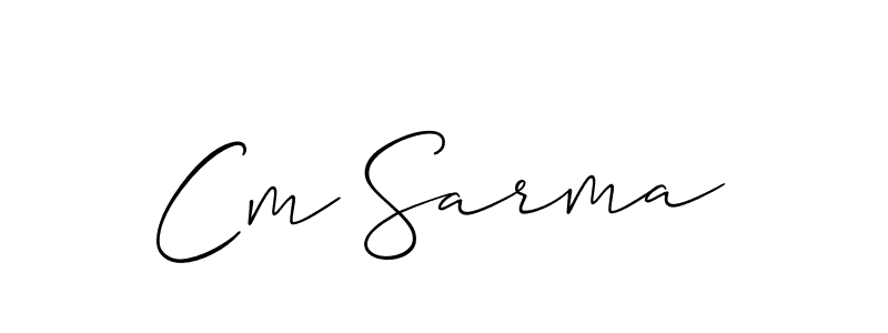 Allison_Script is a professional signature style that is perfect for those who want to add a touch of class to their signature. It is also a great choice for those who want to make their signature more unique. Get Cm Sarma name to fancy signature for free. Cm Sarma signature style 2 images and pictures png