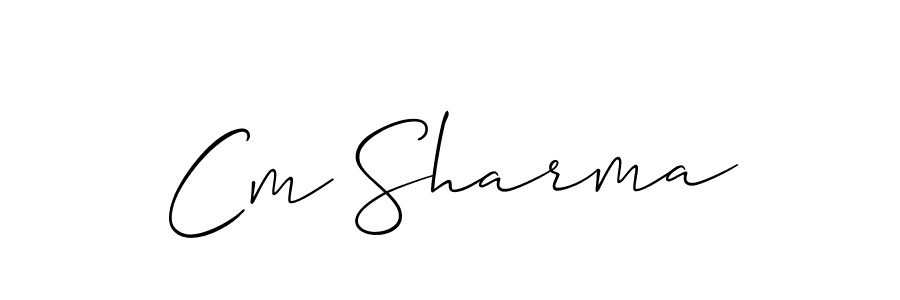 How to Draw Cm Sharma signature style? Allison_Script is a latest design signature styles for name Cm Sharma. Cm Sharma signature style 2 images and pictures png
