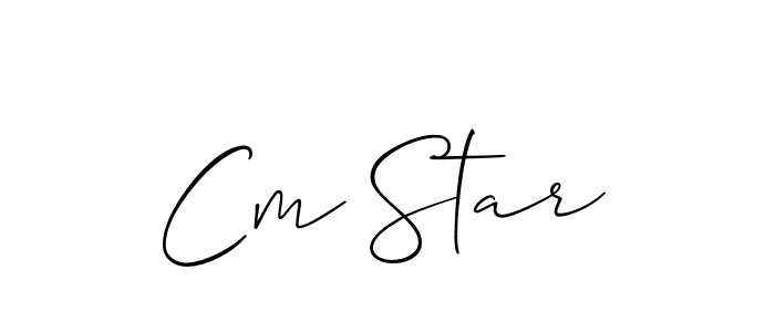 Use a signature maker to create a handwritten signature online. With this signature software, you can design (Allison_Script) your own signature for name Cm Star. Cm Star signature style 2 images and pictures png