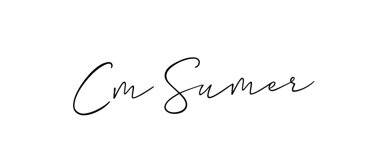 Create a beautiful signature design for name Cm Sumer. With this signature (Allison_Script) fonts, you can make a handwritten signature for free. Cm Sumer signature style 2 images and pictures png