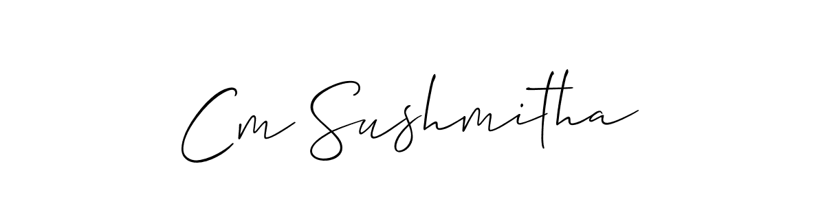 See photos of Cm Sushmitha official signature by Spectra . Check more albums & portfolios. Read reviews & check more about Allison_Script font. Cm Sushmitha signature style 2 images and pictures png