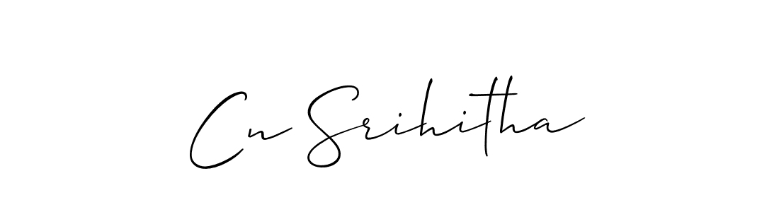 How to make Cn Srihitha name signature. Use Allison_Script style for creating short signs online. This is the latest handwritten sign. Cn Srihitha signature style 2 images and pictures png