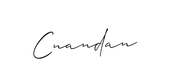The best way (Allison_Script) to make a short signature is to pick only two or three words in your name. The name Cnandan include a total of six letters. For converting this name. Cnandan signature style 2 images and pictures png
