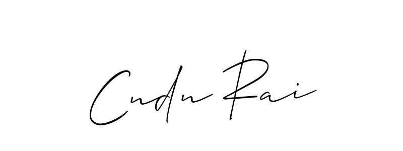 It looks lik you need a new signature style for name Cndn Rai. Design unique handwritten (Allison_Script) signature with our free signature maker in just a few clicks. Cndn Rai signature style 2 images and pictures png