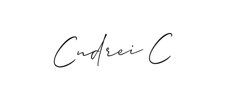 Allison_Script is a professional signature style that is perfect for those who want to add a touch of class to their signature. It is also a great choice for those who want to make their signature more unique. Get Cndrei C name to fancy signature for free. Cndrei C signature style 2 images and pictures png