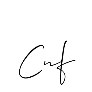 Make a beautiful signature design for name Cnf. With this signature (Allison_Script) style, you can create a handwritten signature for free. Cnf signature style 2 images and pictures png