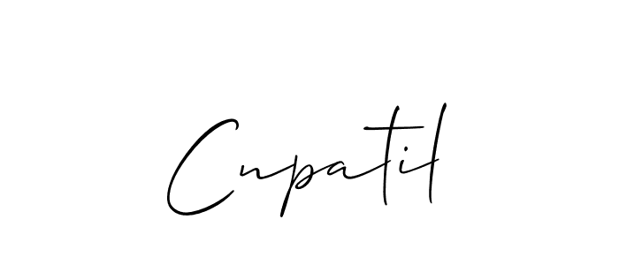 Use a signature maker to create a handwritten signature online. With this signature software, you can design (Allison_Script) your own signature for name Cnpatil. Cnpatil signature style 2 images and pictures png