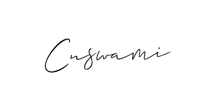 Make a beautiful signature design for name Cnswami. With this signature (Allison_Script) style, you can create a handwritten signature for free. Cnswami signature style 2 images and pictures png