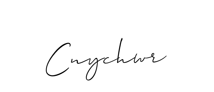 Make a beautiful signature design for name Cnychwr. With this signature (Allison_Script) style, you can create a handwritten signature for free. Cnychwr signature style 2 images and pictures png