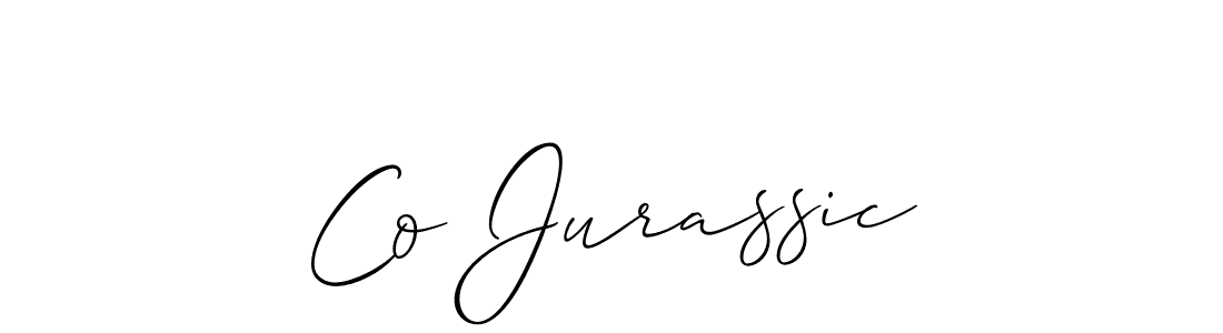 Design your own signature with our free online signature maker. With this signature software, you can create a handwritten (Allison_Script) signature for name Co Jurassic. Co Jurassic signature style 2 images and pictures png