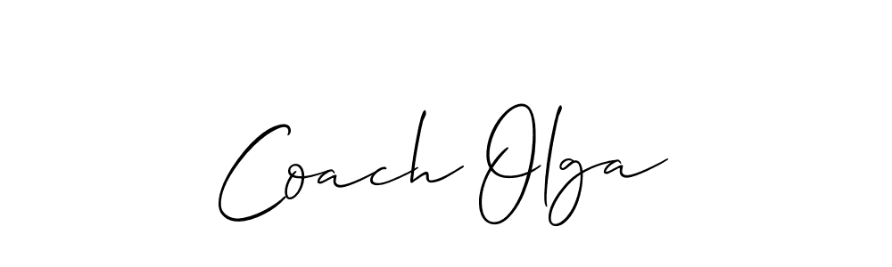 Use a signature maker to create a handwritten signature online. With this signature software, you can design (Allison_Script) your own signature for name Coach Olga. Coach Olga signature style 2 images and pictures png