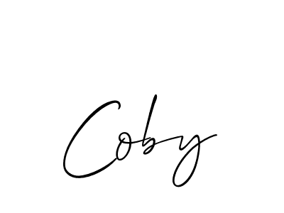 The best way (Allison_Script) to make a short signature is to pick only two or three words in your name. The name Coby include a total of six letters. For converting this name. Coby signature style 2 images and pictures png