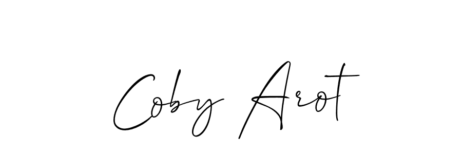 You should practise on your own different ways (Allison_Script) to write your name (Coby Arot) in signature. don't let someone else do it for you. Coby Arot signature style 2 images and pictures png