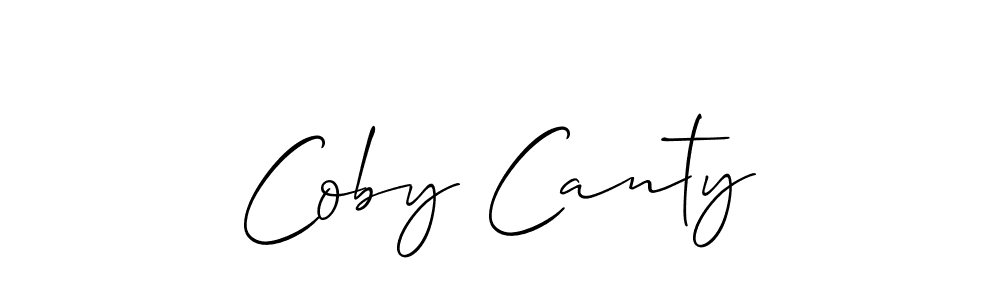 How to make Coby Canty name signature. Use Allison_Script style for creating short signs online. This is the latest handwritten sign. Coby Canty signature style 2 images and pictures png