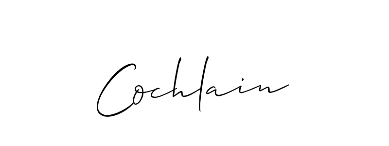 Allison_Script is a professional signature style that is perfect for those who want to add a touch of class to their signature. It is also a great choice for those who want to make their signature more unique. Get Cochlain name to fancy signature for free. Cochlain signature style 2 images and pictures png